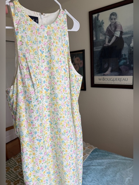 Ralph Lauren Dresses & Skirts - Vtg Ralph Lauren 90's Sleeveless Cotton Floral Sheath Dress Sz 14 Lined Washable
